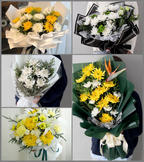 山东青岛莱西市马连庄镇戴家院村白事花束代送